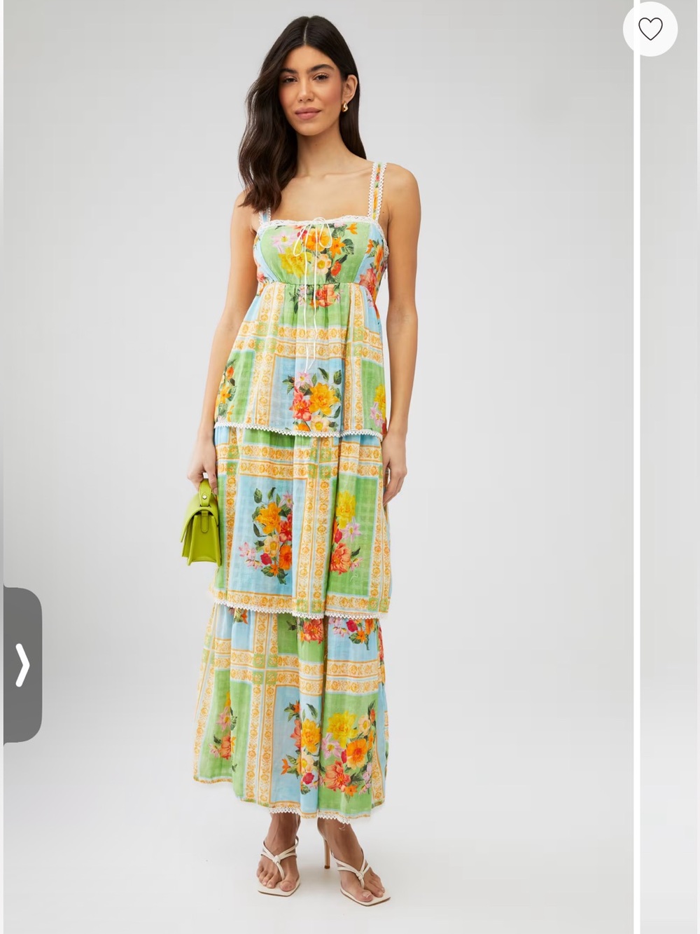 Show Me Your MuMu Pastel Green Floral Tiered Maxi Dress